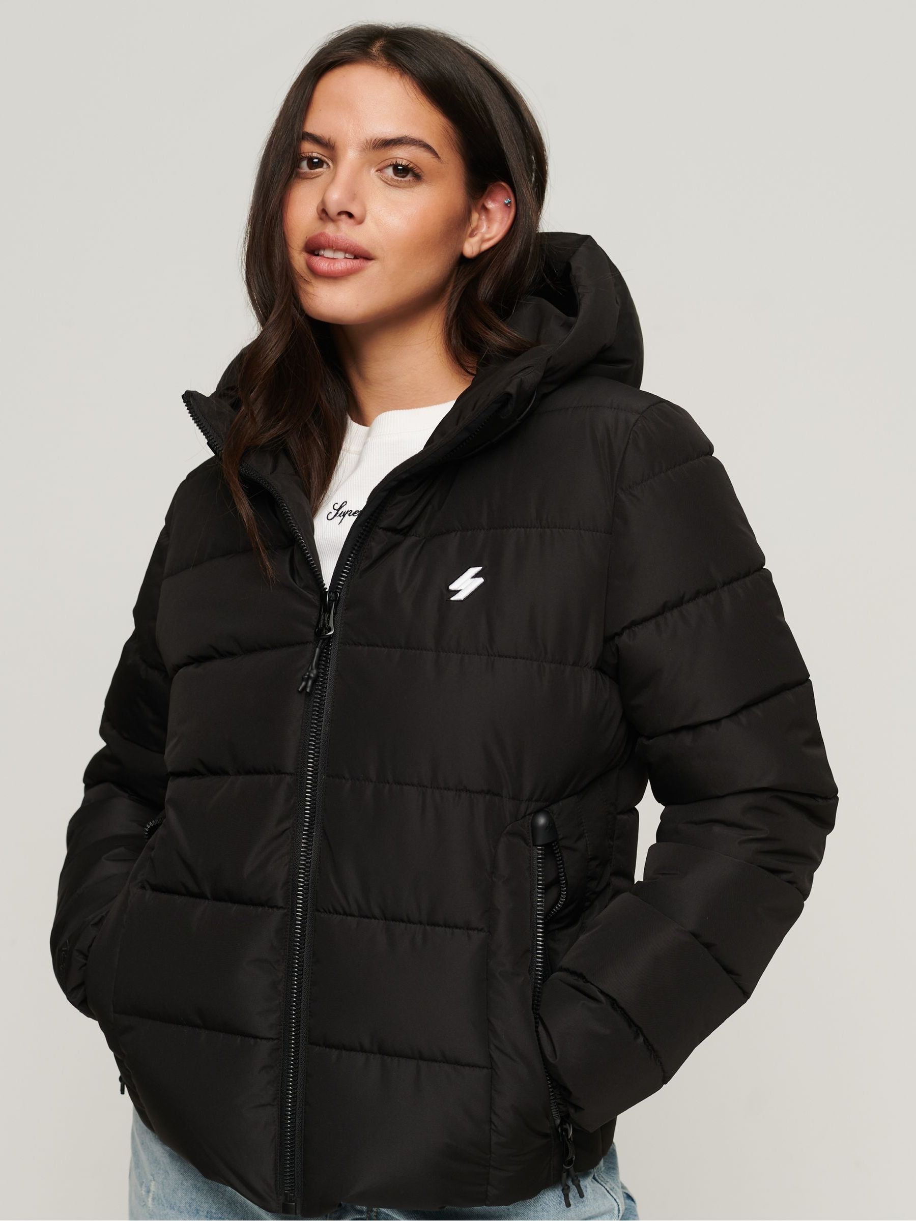 Superdry black spirit padded jacket new arrivals