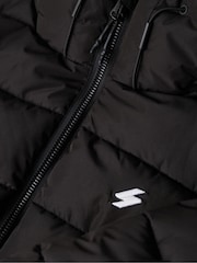 Superdry Black Hooded Spirit Sports Puffer Jacket - Image 6 of 7