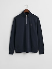 GANT Blue Shield Quarter Zip Sweatshirt - Image 4 of 4