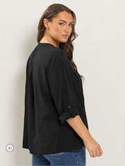 Yours Curve Blus med dragkedja och hakkrage - Bild 4 av 6