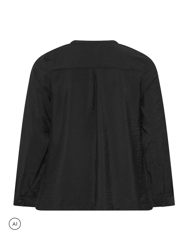 Yours Curve Blus med dragkedja och hakkrage - Bild 7 av 7