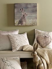 Art For The Home Natural Hare Wood Wall Art - Image 1 of 3