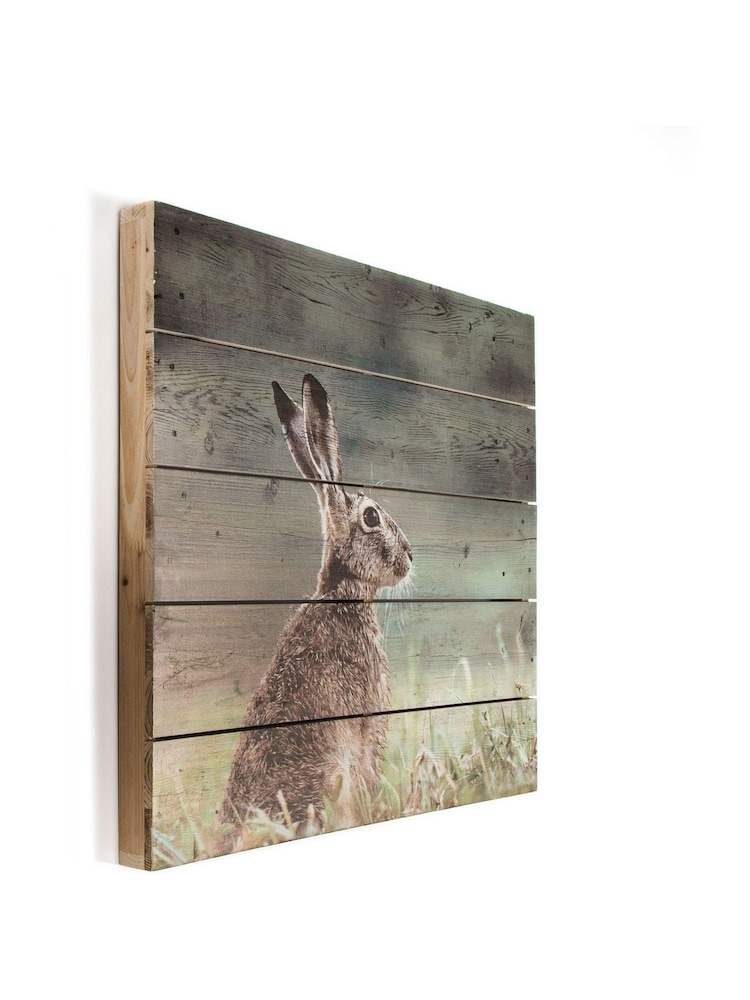 Art For The Home Natural Hare Wood Wall Art - Image 3 of 3