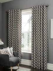 Studio G Charcoal Grey Castello Eyelet 100% Cotton Curtains - Image 1 of 1
