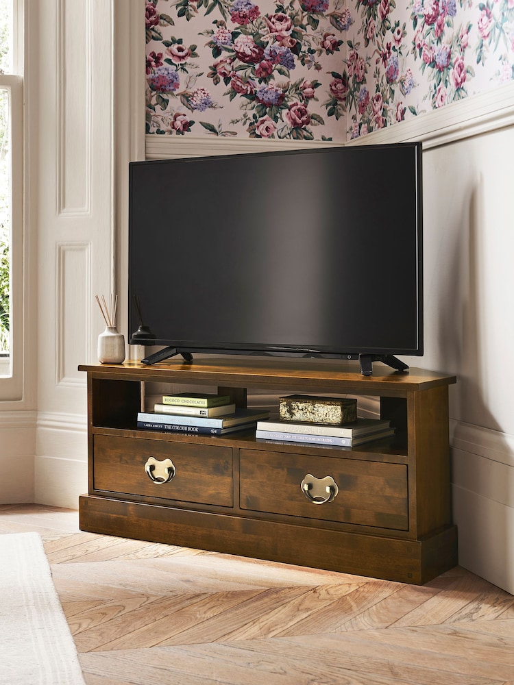 Laura Ashley Dark Chestnut Garrat Corner TV Stand - Image 1 of 6