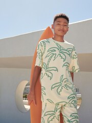 Ecru Palm Graphic Top and Shorts Set (3-16yrs) - Image 1 of 6