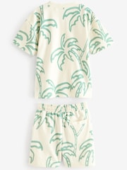 Ecru Palm Graphic Top and Shorts Set (3-16yrs) - Image 5 of 6