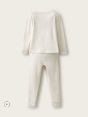 The White Company Natural Blend Jingles Neutral Stripe Skinny Fit Pyjamas - Image 2 of 4