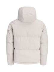 JACK & JONES Grey Hooded Puffer Jacket - Image 2 of 5