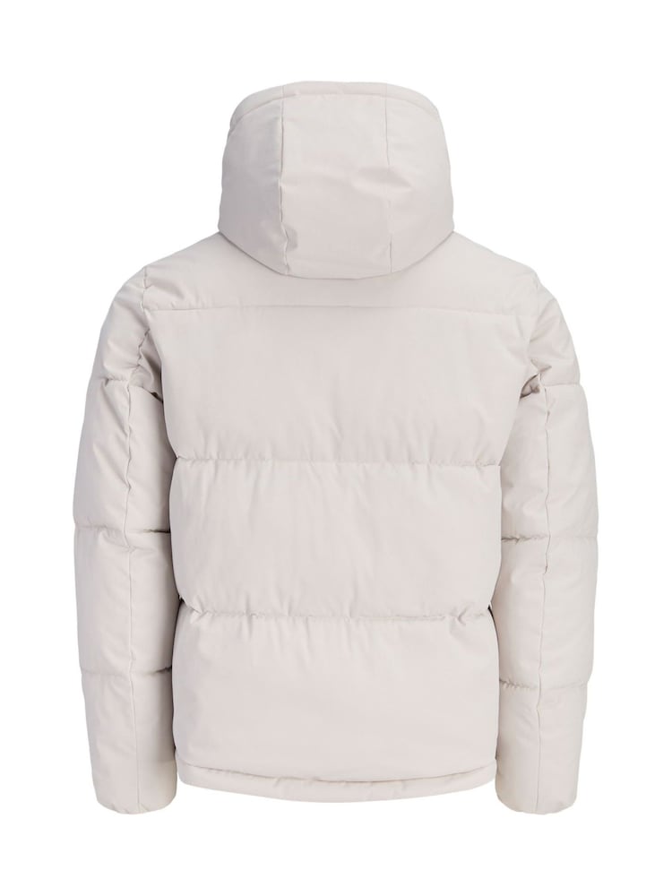 JACK & JONES Grey Hooded Puffer Jacket - Image 2 of 5