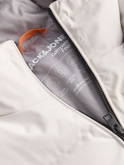 JACK & JONES Grey Hooded Puffer Jacket - Image 3 of 5