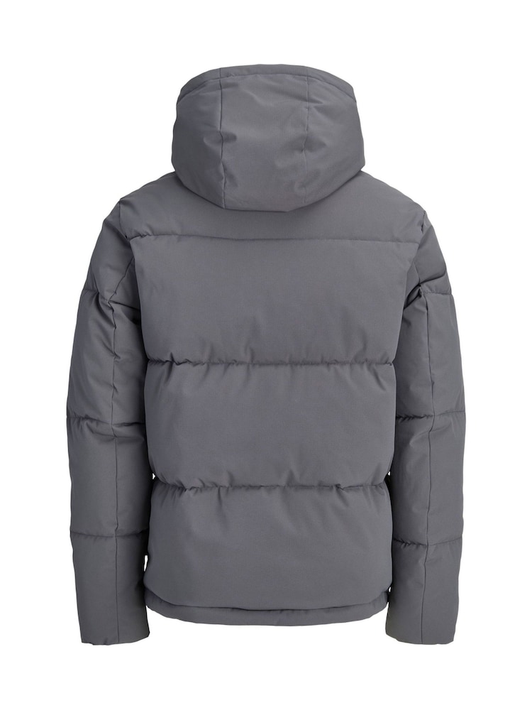 JACK & JONES Dark Grey Hooded Puffer Jacket - Image 2 of 2 JACK & JONES Dark Grey Hooded Puffer Jacket - Image 2 of 2