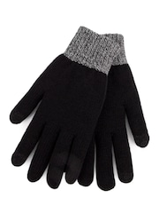 Guantes de invierno de punto elástico con interior cepillado y compatibilidad con pantallas para hombre de Totes - Imagen 1 de 4