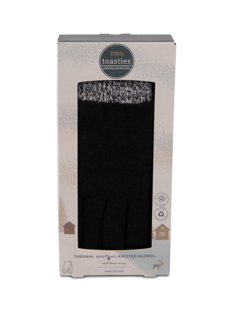 Guantes de invierno de punto elástico con interior cepillado y compatibilidad con pantallas para hombre de Totes - Imagen 4 de 4