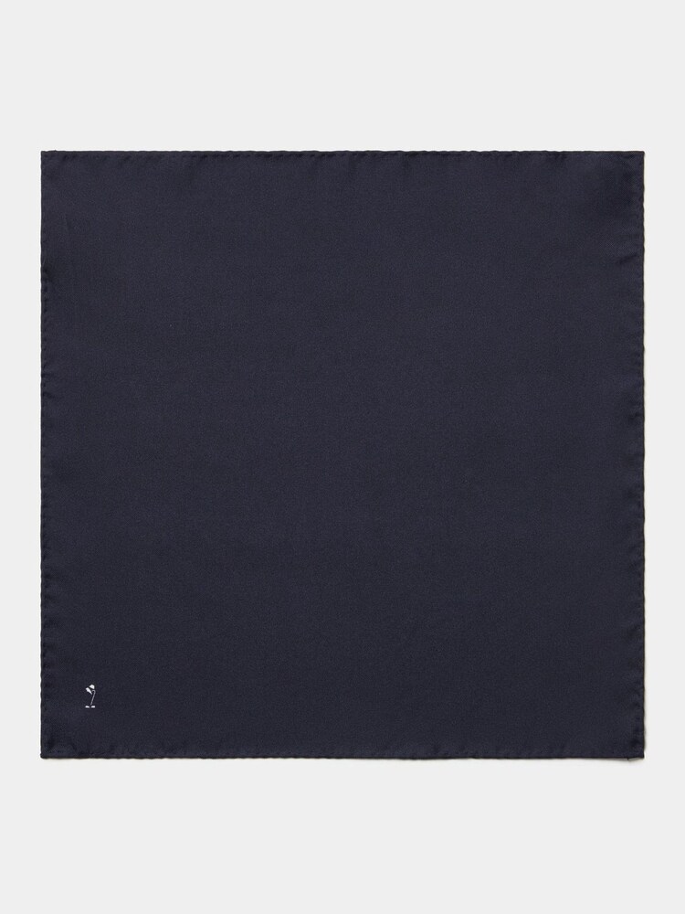 Peckham Rye Navy Blue Classic Pocket Square - Image 2 of 3 Peckham Rye Navy Blue Classic Pocket Square - Image 2 of 3