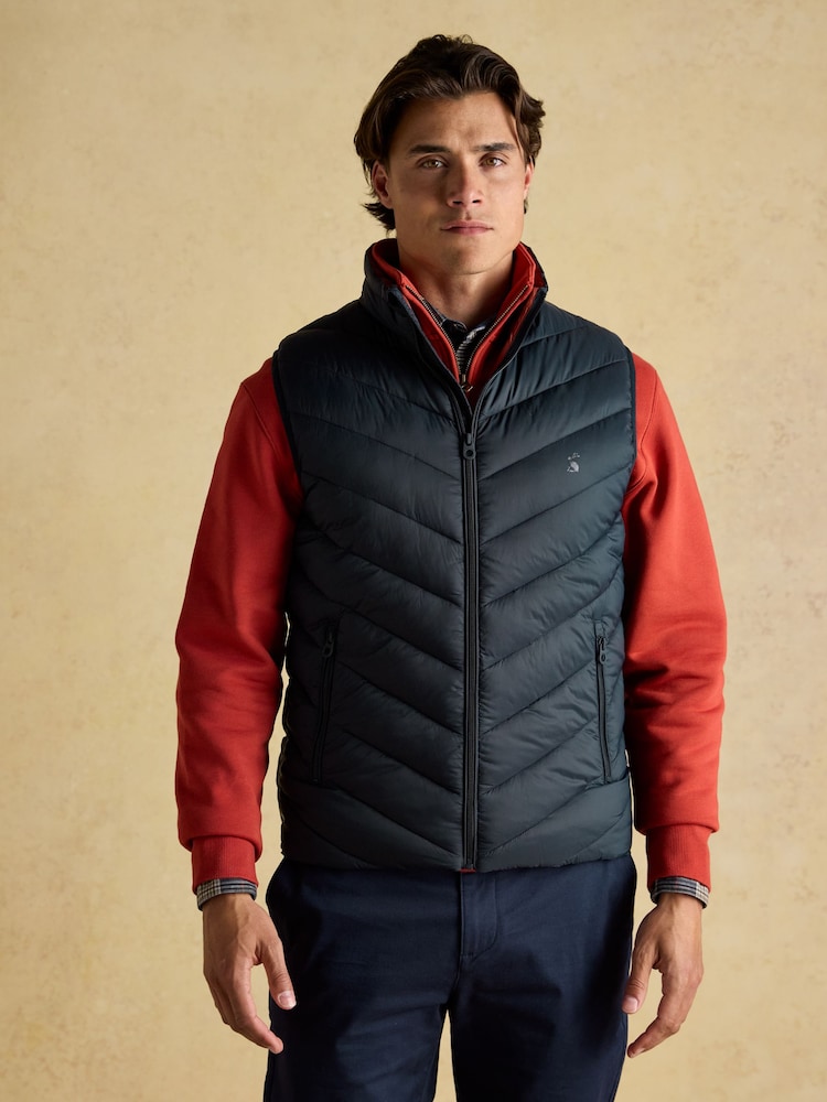 Joules Garrett Navy Showerproof Padded Gilet - Image 1 of 8
