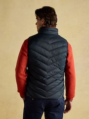 Joules Garrett Navy Showerproof Padded Gilet - Image 2 of 8