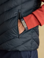 Joules Garrett Navy Showerproof Padded Gilet - Image 6 of 8