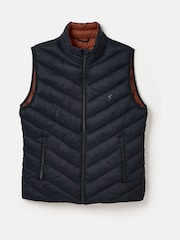 Joules Garrett Navy Showerproof Padded Gilet - Image 9 of 9
