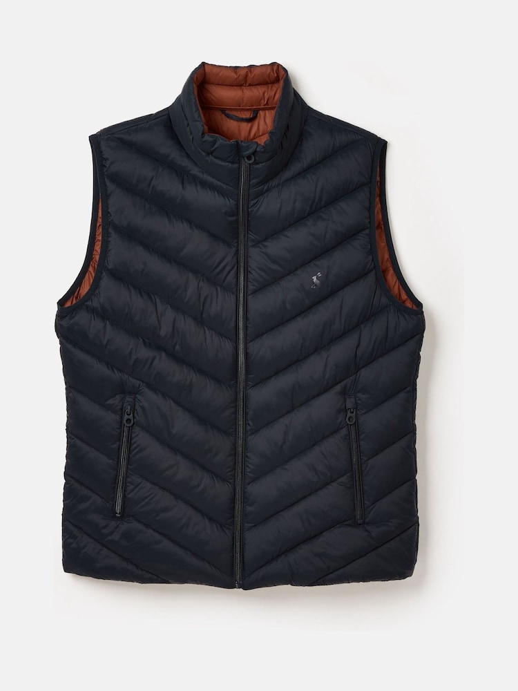 Joules Garrett Navy Showerproof Padded Gilet - Image 9 of 9