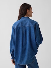 Gap Medium Wash Denim Oversized Shirt - Image 2 of 4