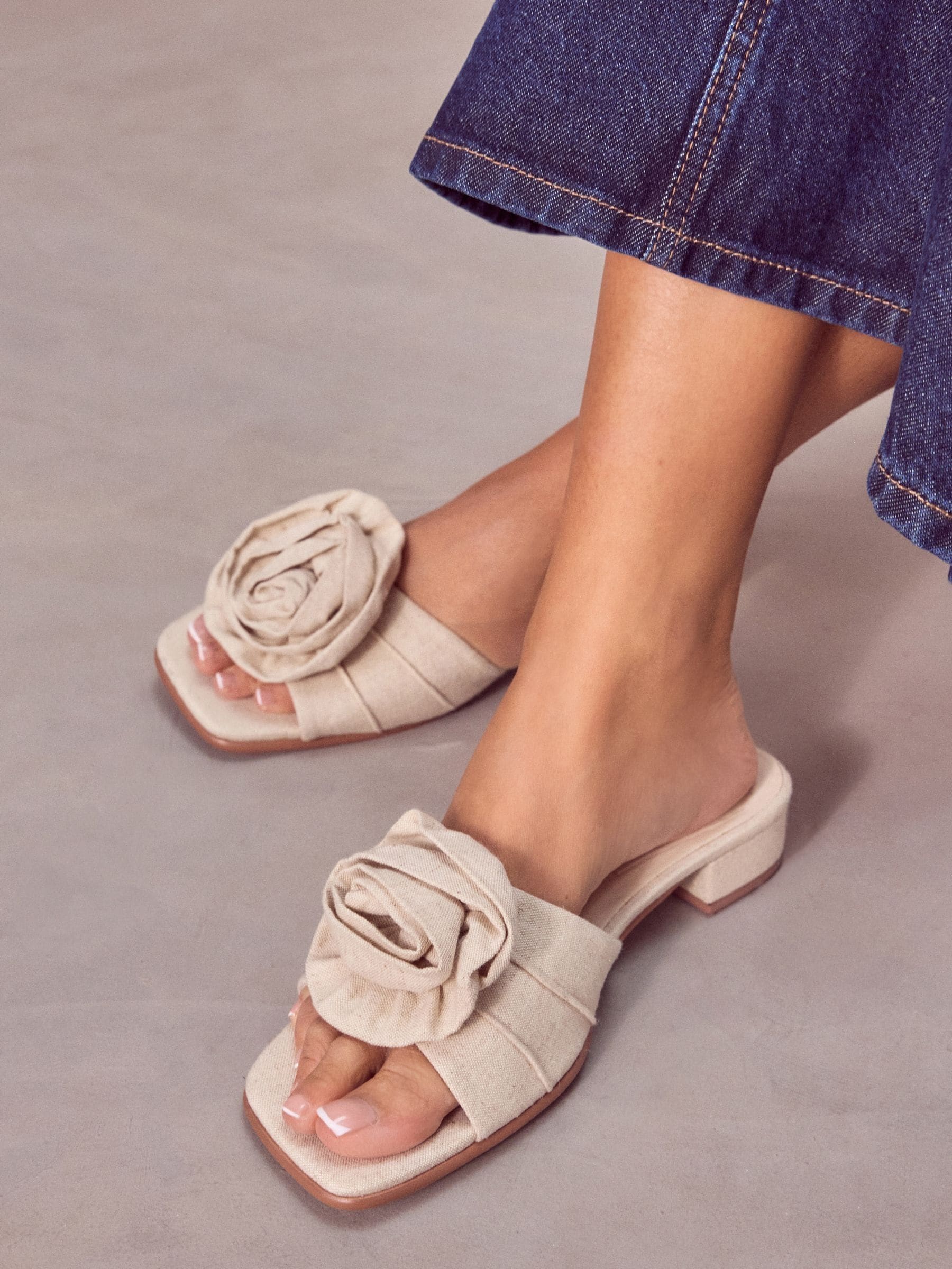 Buy Cream Forever Comfort Corsage Flower Mules from Next Bahrain