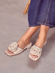 Cream Forever Comfort ® Corsage Flower Mules - Image 3 of 10