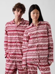 Gap Red Fair Isle Matching Family Softest Flannel Pyjamas Shirt - Image 1 of 5