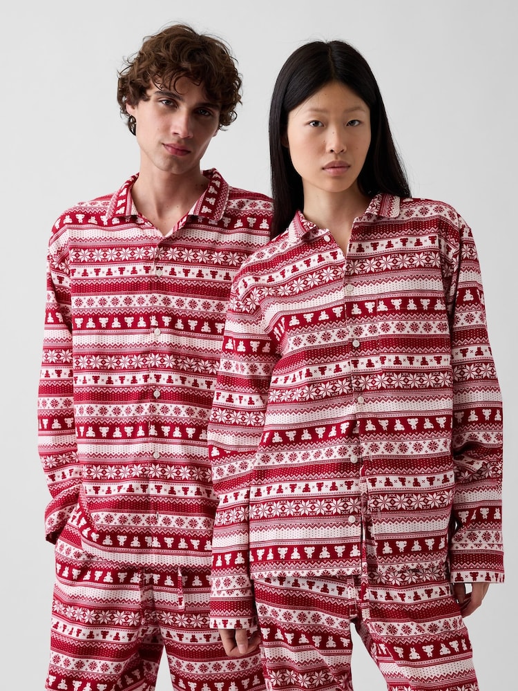 Gap Red Fair Isle Matching Family Softest Flannel Pyjamas Shirt - Image 1 of 5 Gap Red Fair Isle Matching Family Softest Flannel Pyjamas Shirt - Image 1 of 5