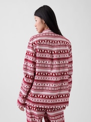 Gap Red Fair Isle Matching Family Softest Flannel Pyjamas Shirt - Image 4 of 5