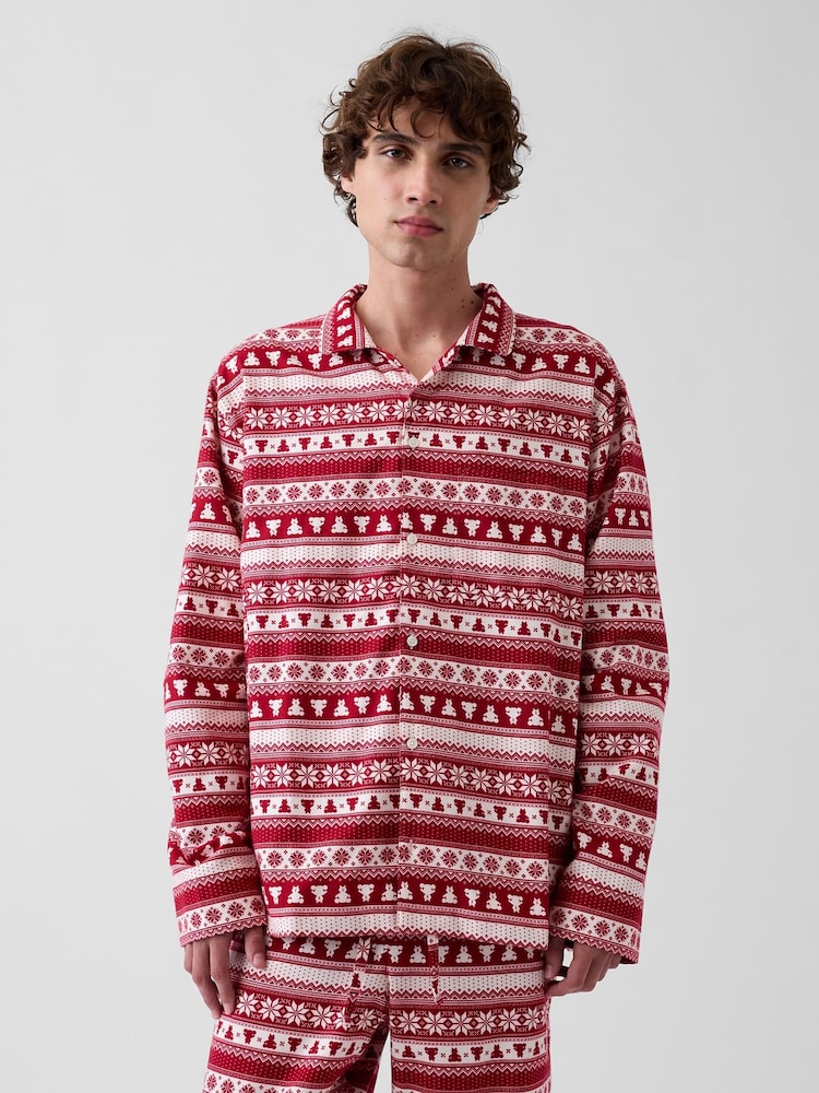 Gap Red Fair Isle Matching Family Softest Flannel Pyjamas Shirt - Image 5 of 5 Gap Red Fair Isle Matching Family Softest Flannel Pyjamas Shirt - Image 5 of 5