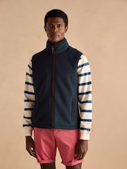 Joules Greenfield Navy Blue Full Zip Fleece Gilet - Image 1 of 10