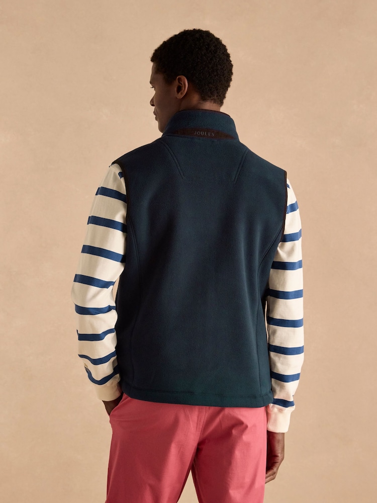 Joules Greenfield Navy Blue Full Zip Fleece Gilet - Image 2 of 10