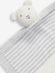 The Little Tailor Cream 100% Cotton Baby Soft Knitted Teddy Comforter - Image 2 of 2