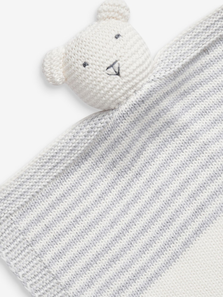 The Little Tailor Cream 100% Cotton Baby Soft Knitted Teddy Comforter - Image 2 of 2
