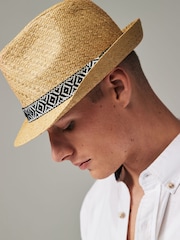 Ikat Band Textured Trilby Hat - Image 1 of 5
