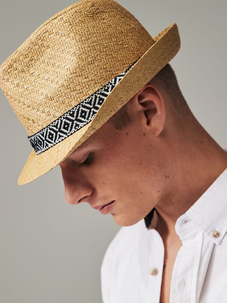 Ikat Band Textured Trilby Hat - Image 1 of 5
