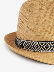 Ikat Band Textured Trilby Hat - Image 5 of 5