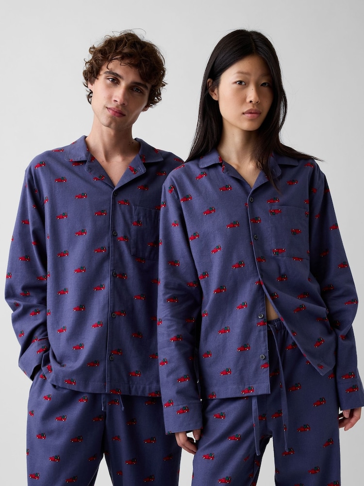 Gap Navy Christmas Truck Matching Family Softest Flannel Pyjamas Shirt - Image 1 of 5 Gap Navy Christmas Truck Matching Family Softest Flannel Pyjamas Shirt - Image 1 of 5