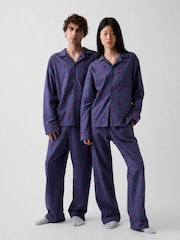 Gap Navy Christmas Truck Matching Family Softest Flannel Pyjamas Shirt - Image 2 of 5