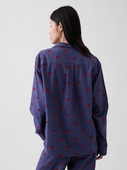 Gap Navy Christmas Truck Matching Family Softest Flannel Pyjamas Shirt - Image 4 of 5