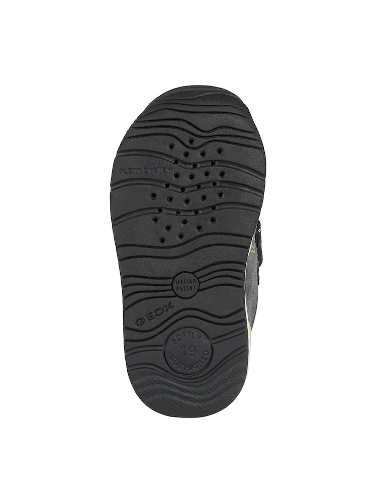 Geox Baby Boy/Unisex Rishon Dark Grey/Lime Shoes - Image 5 of 5