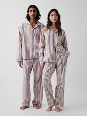 Gap Multi Stripe Matching Family Softest Flannel Pyjamas Shirt - Image 2 of 5