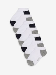 White 7 Pack No Show Cotton Rich Trainer Socks - Image 1 of 3