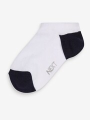 White 7 Pack No Show Cotton Rich Trainer Socks - Image 2 of 3