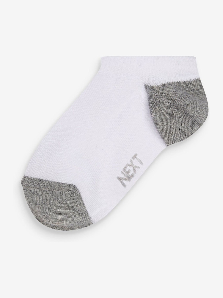 White 7 Pack No Show Cotton Rich Trainer Socks - Image 3 of 3