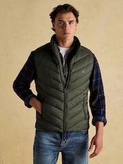 Joules Garrett Green Showerproof Padded Gilet - Image 1 of 8
