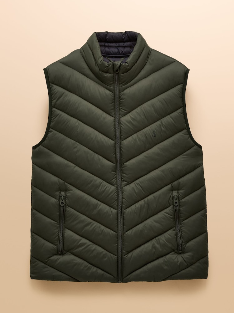 Joules Garrett Green Showerproof Padded Gilet - Image 7 of 7