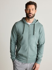 Green Lightweight 100% Cotton Zip-Up Hoodie - Image 1 of 10