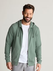 Green Lightweight 100% Cotton Zip-Up Hoodie - Image 3 of 10